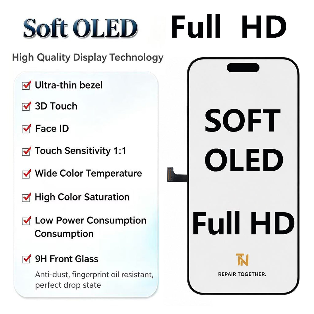 TUNOMDE OLED Screen Replacement for iPhone 15 Pro Max | Touch Display & Digitizer Assembly